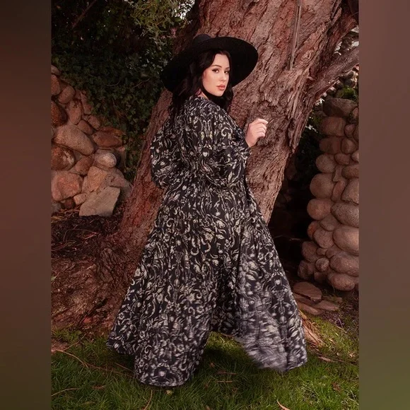 Belladonna Maxi Dress in Cottage Witch Toile Print NWT XL - Picture 5 of 10